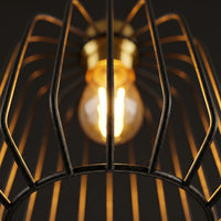 Suspension Mini Cage Noir Or Salon
