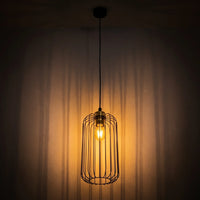 Suspension Mini Cage Noir Or Salon