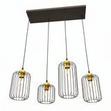 Suspension Cage Noir Or Salon | L'Atelier du Lustre