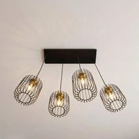 Suspension Cage Noir Or Salon