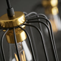 Lustre 6 Cages Noir Or Billard