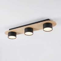 Plafonnier 3 Spots Noir Bois Salon