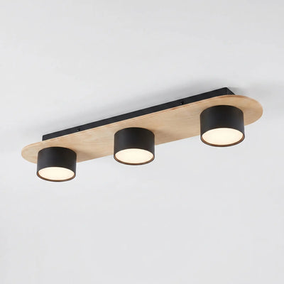 Plafonnier 3 Spots Noir Bois Salon