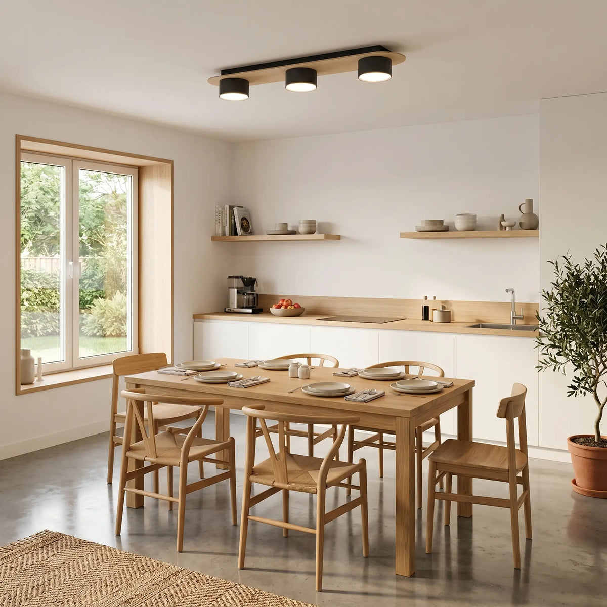 Plafonnier TERCE – Lustre Bois salle manger
