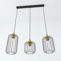 Lustre Cage Géant Noir Or Salon