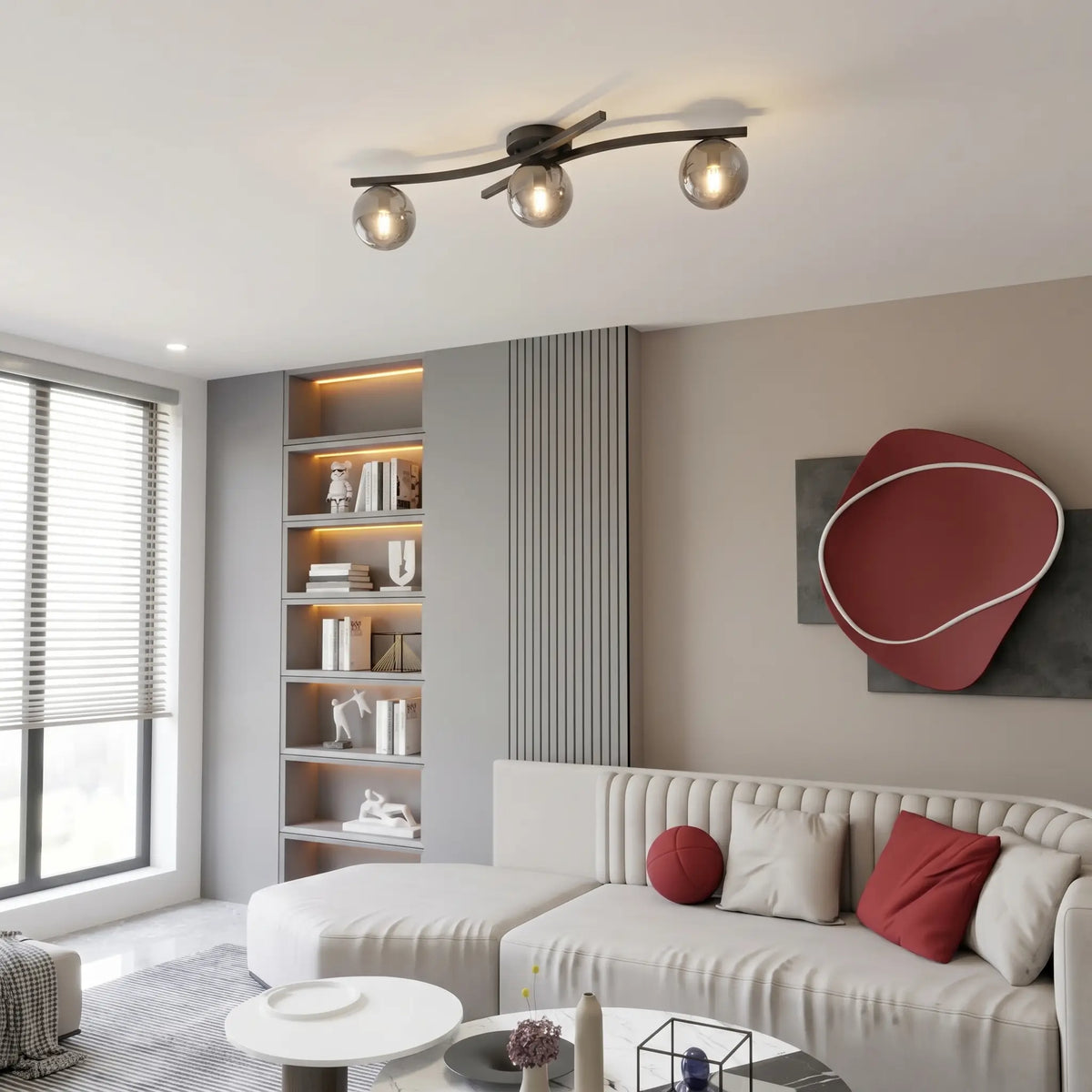 Suspension TRIADE – Luminaire acier salon moderne