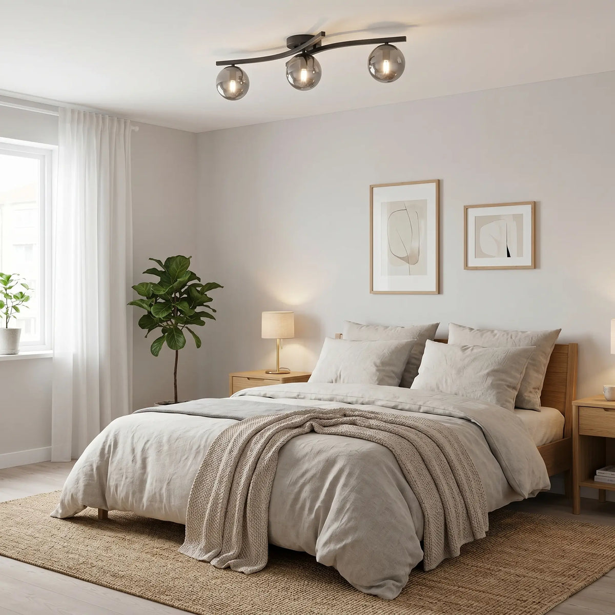 Suspension TRIADE – Luminaire acier chambre moderne