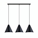 Suspension 3 Cônes Noir Blanc Salon | L'Atelier du Lustre