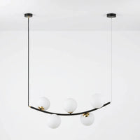 Suspension Globes Verre Opalin Salon