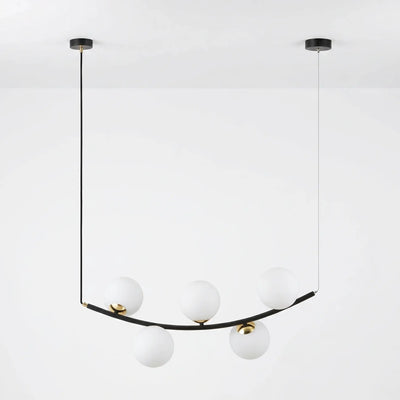 Suspension Globes Verre Opalin Salon