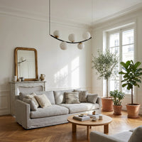 Suspension Globes Verre Opalin Salon