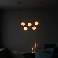 Suspension Globes Verre Opalin Salon