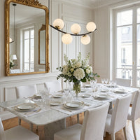 Suspension Globes Verre Opalin Salon