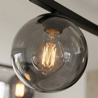 Plafonnier 4 Globes Verre Fumé Chambre
