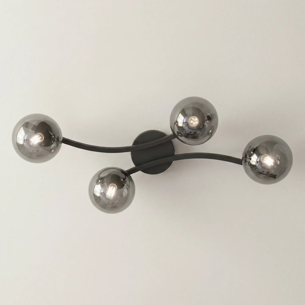vega verre fumé graphite lustre design vue du dessous