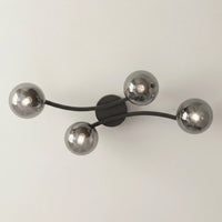 Plafonnier 4 Globes Verre Fumé Chambre