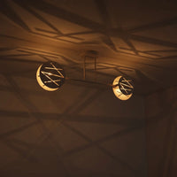 Lustre Spider 4 Feuilles Tissu Salon