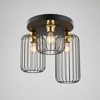 Lustre Doré Industriel Salon