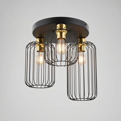 Lustre Doré Industriel Salon